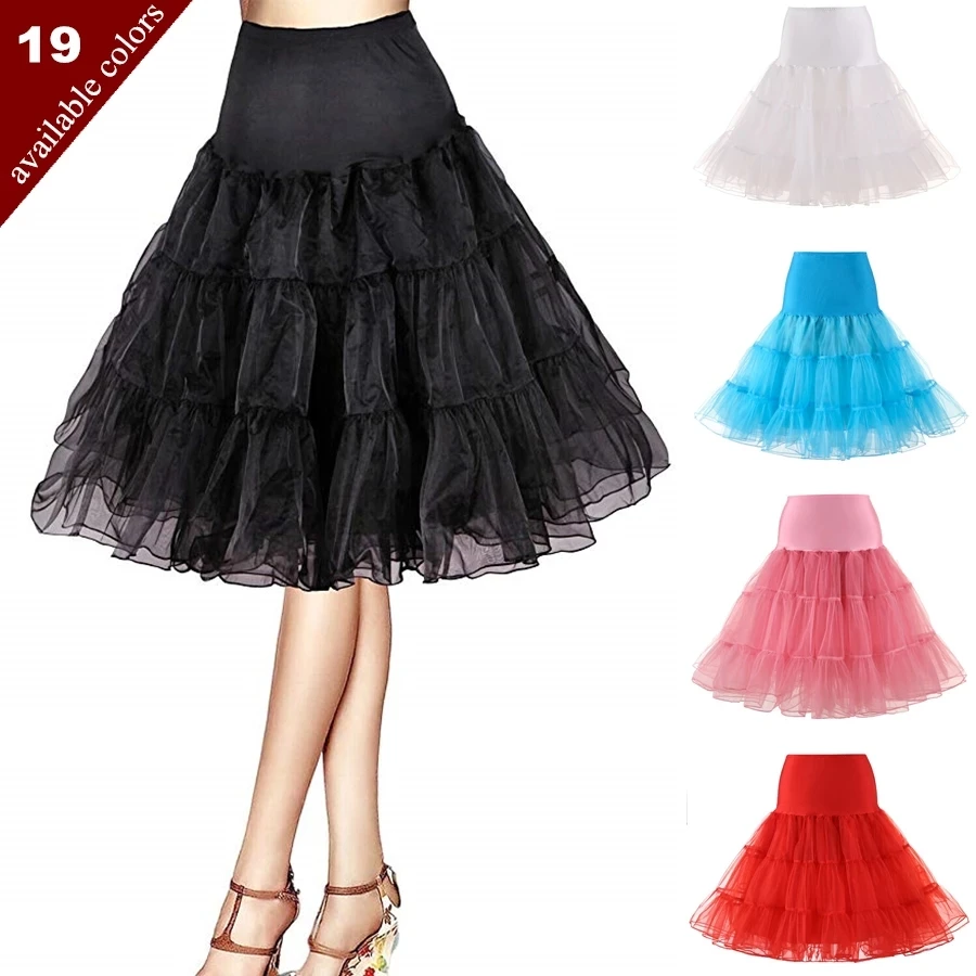 Free Short Organza Halloween Petticoat Lolita Rockabilly Ruffle Vintage Women's 50s Crinoline Tutu Underskirt 26 For Cosplay цена и фото