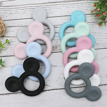 

1pc Mickey silicone Teether Food Grade Cartoon Teether Nursing Gift BPA Free DIY Baby Teething Teether Toy Accessories Ring