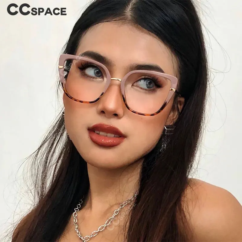 Cat Eye Plastic Titanium Anti Blue Glasses Frames Ultralight Women Optical Fashion Computer Glasses 48262