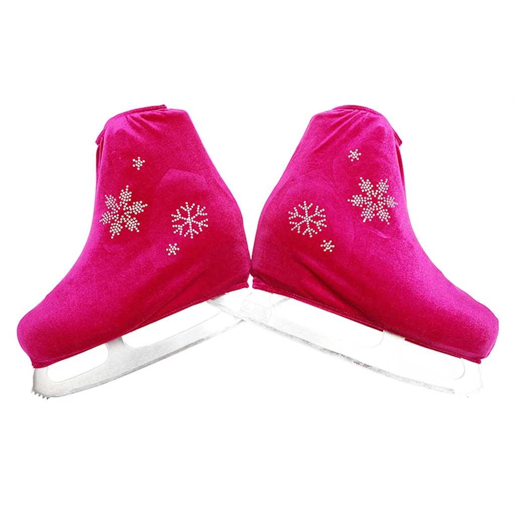 2pcs Ice/Figure/Roller Skate Boots Shoes Cover Protecting Tool with Snowflake Image, Rose Red, White, Black