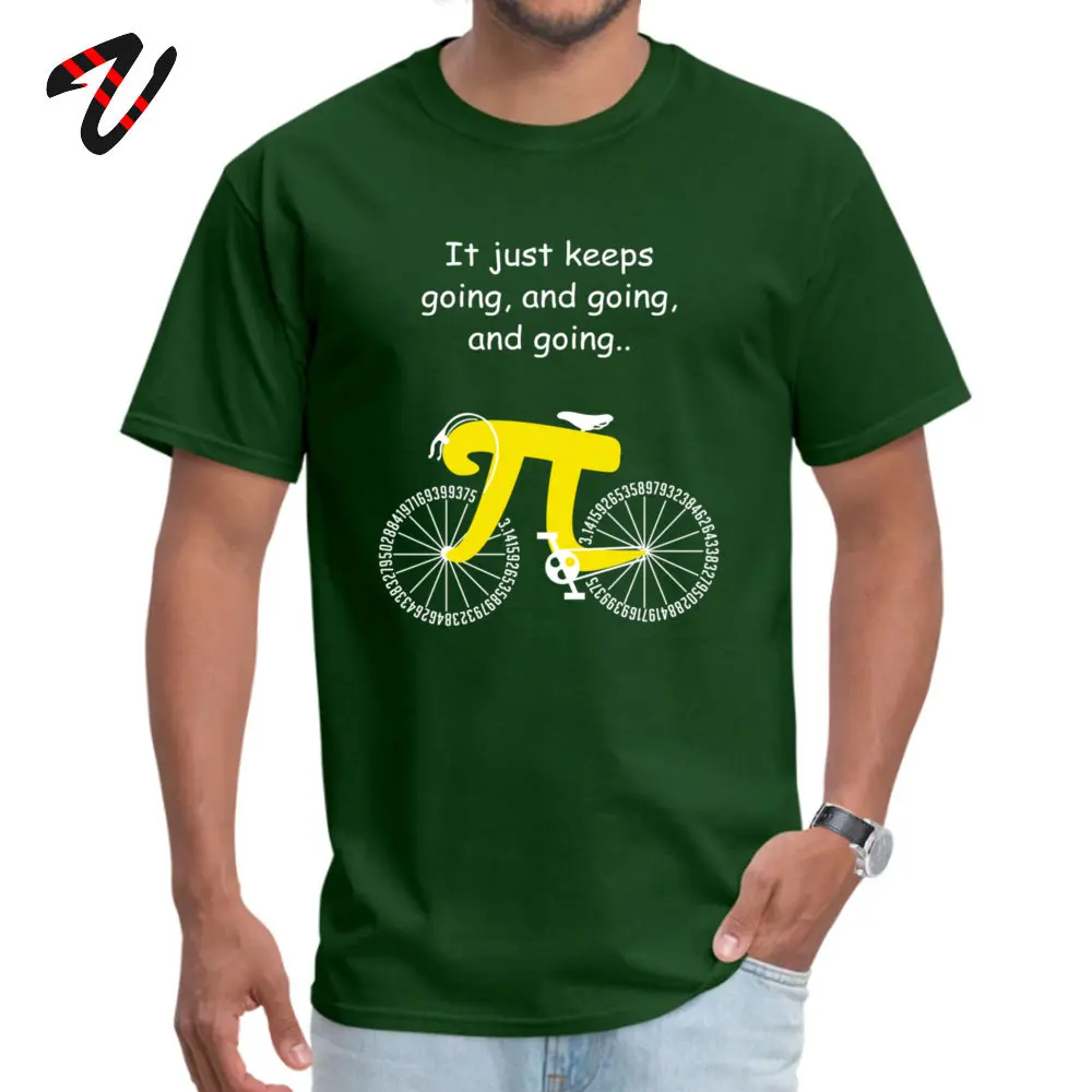Забавный дизайн футболки математика, наука Pi Cycle велосипедные футболки из чистого хлопка Осенняя Толстовка футболки Эйнштейна тегия футболка для мужчин - Цвет: Dark Green
