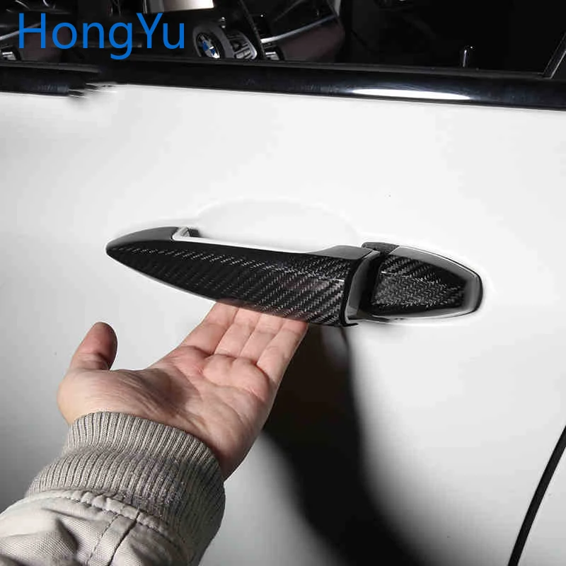 

For BMW Carbon Fiber Auto Door Handle Knob Exterior Trim Covers for Sticker