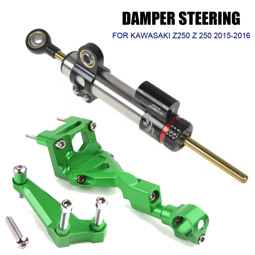 

CNC алюминий для Kawasaki Z250 Z 250 2015-2016 аксессуары для мотоциклов Регулируемый рулевой Стабилизатор заслонки монтажный комплект