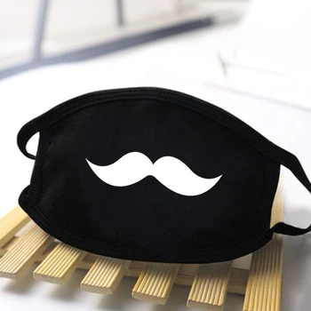

Mens Cartoon Moustache Masks Washable Polyester Mens/Women Skin-Friendly Dust Proof Male Breathable Mouth Muffle Respirator Mask