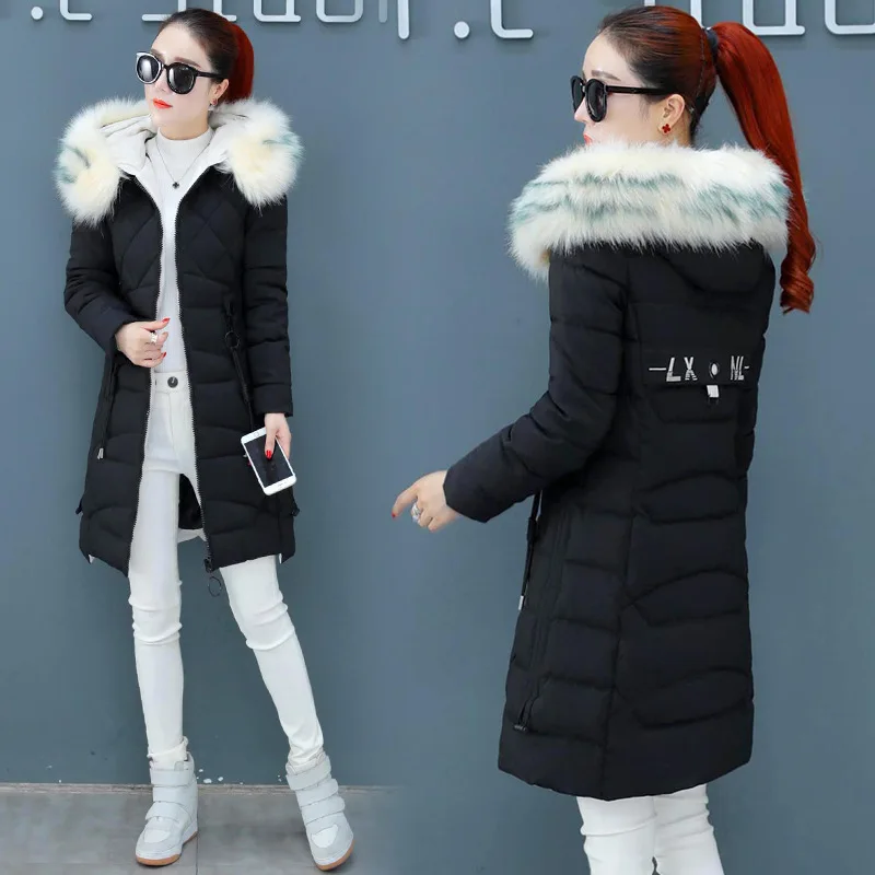 

Off Season 19 Years New Style INS down Jacket Cotton-padded Clothes Coat Women's Winter Thick Cotton-padded Jacket Mid-length Ko