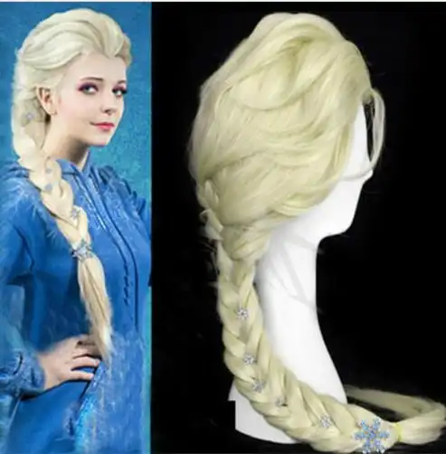 Us 18 19 30 Off Lhx32018 Princess Snow Queen Elsa Weaving Braid Light Blonde Cosplay Dress Wig In Jewelry Packaging Display From Jewelry