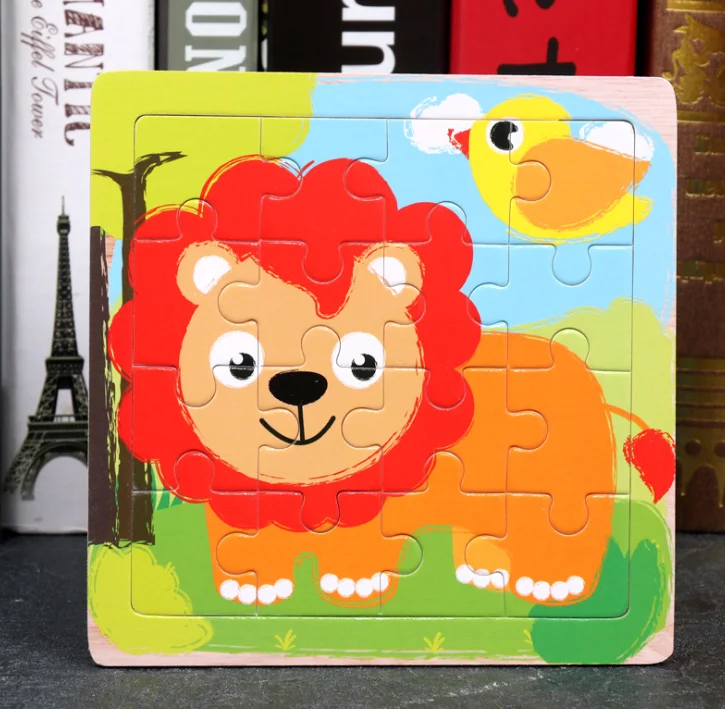 

Mini Size 15*15CM Kids Toy Wood Puzzle Wooden 3D Puzzle Jigsaw for Children Baby Cartoon Animal/Traffic Puzzles Educational Toys