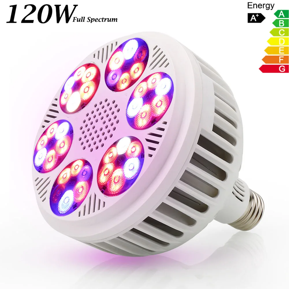 

120W E27 Flower Hydroponic Energy Saving Vegetable Colorful Full Grow Light Indoor LED Bulbs Plants Durable Greenhouse
