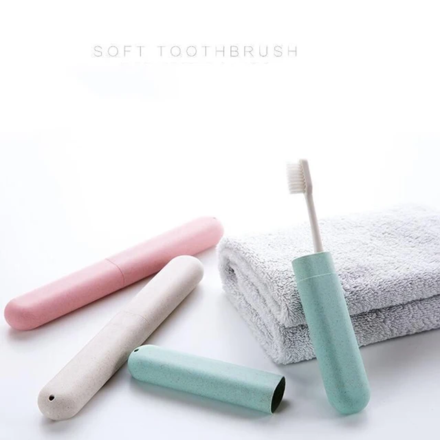 1Dcs Hordozható Tok Búzaszalma Utazási Fogkefe Pálcika Ceruza Doboz Fogporálló Kefék Protector Alapvető Eszközök - Image 2