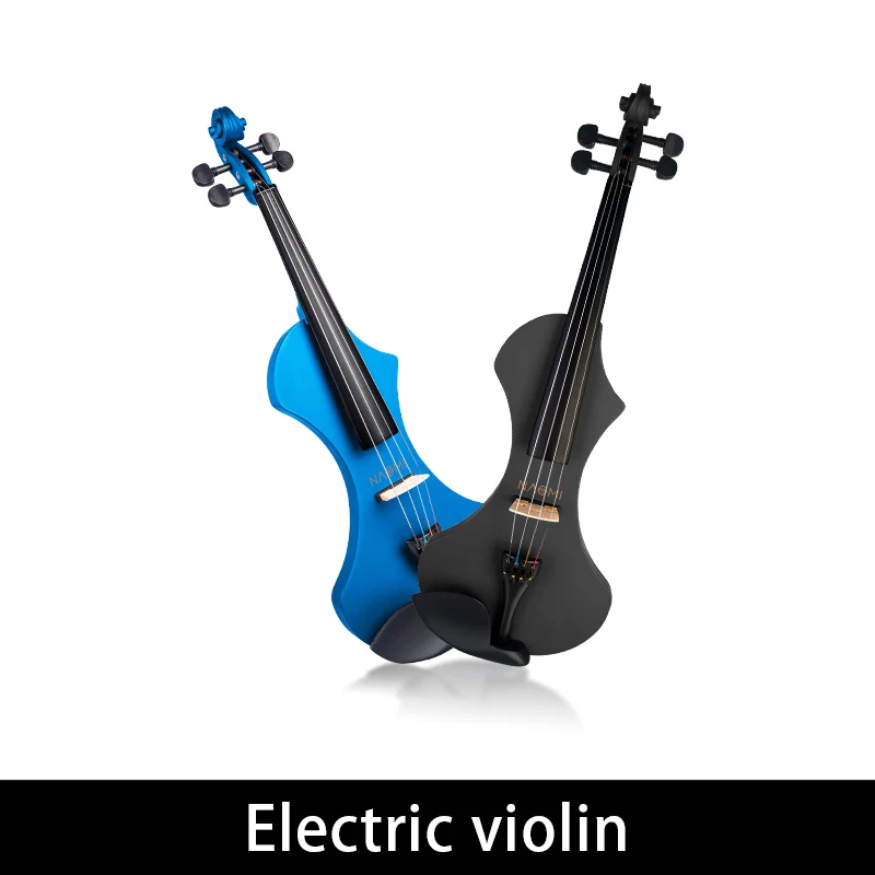 NAOMI-Electric Violin Fiddle with Case Silent Violin Handcrafted Basswood Bow Headphone 4/4