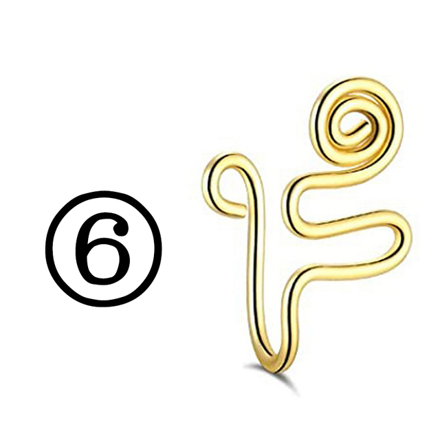 Fake Piercing Clip Nose Ring Cuff Body Jewelry for Women 2021 New Trend Red Blue Evil Eye Spiral Fake Nose Rings Ear Clip