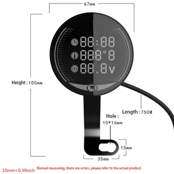

LED 3 in 1 Waterproof Night Vision Motorcycle Meter LED Digital Display L41C