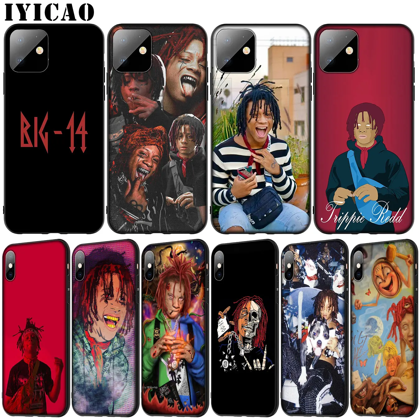 Чехол для телефона из мягкого силикона trippie redd 14 черный чехол iPhone 11 Pro XR X XS Max 6 6S 7 8