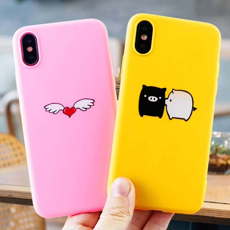 Чехлы для телефонов iPhone 6S 7 8 11 Plus Pro X XS MAX XR Модный чехол с милым животным сердцем