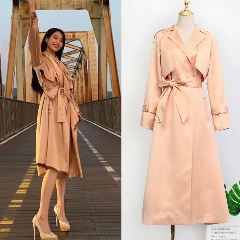 Korean Iu Del Luna Hotel Long Trench 
