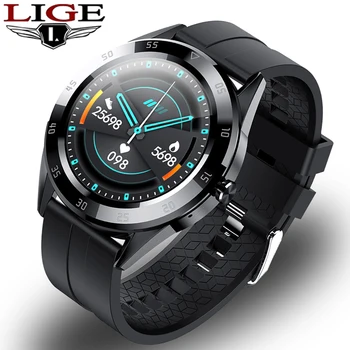 

LIGE New Fashion Smart Watch Men Women Bluetooth Dial＆Answer Call Fitness tracker 1.54" Full touch screen waterproof smart watch