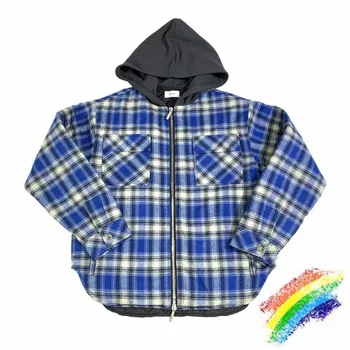 

Hooded RHUDE Shirt Men Women 1:1 Best Quality RHUDE Plaid Shirt Thick Autumn Winter RHUDE T-Shirt