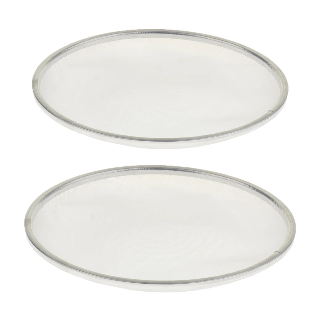 2 Pieces 8inch+10inch Mesh Drum Head Mute Silent Pads Percussion Parts (White)
