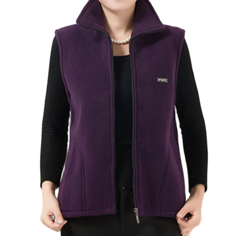 Hot Large yard in older fleece vest waistcoat spring fertilizer to increase women's new mother jacket size L-4XL