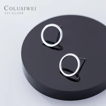 

Colusiwei Minimalism Earrings for Women Real Pure 925 Sterling Silver Round Stud Earring Fashion Korea Style 925 Silver Jewelry
