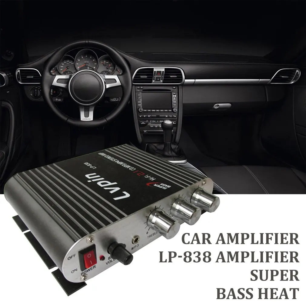 Lepy LP-838 усилитель мощности автомобильный Hi-Fi 2,1 MP3 радио аудио стерео бас усилитель динамиков плеер для мотоцикла дома без штепсельной вилки
