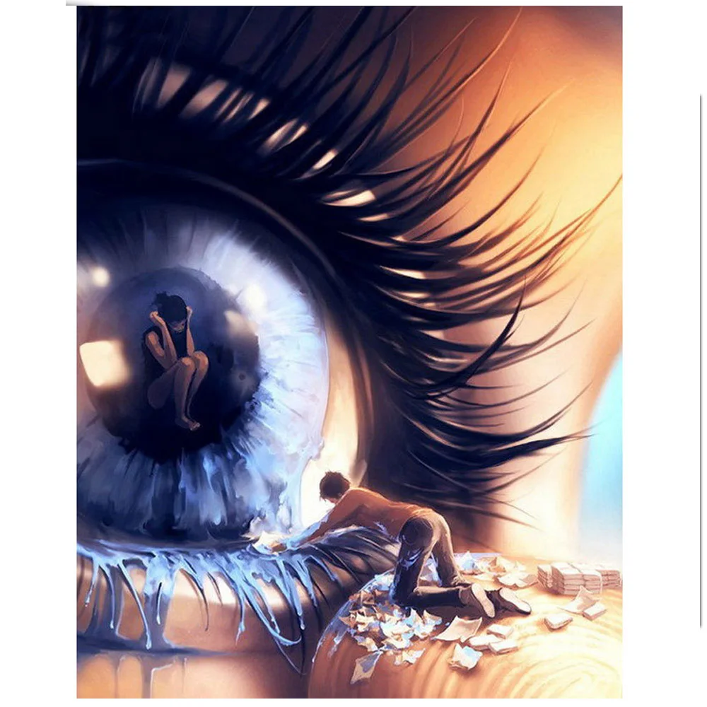 5d diy Diamond Painting eye Tears diamond embroidery round handmake needlework lover Mosaic Full Square drill gift YG1804 | Дом и сад