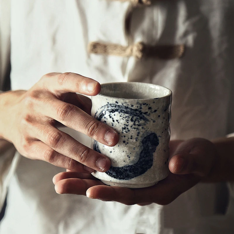 Japanese Tea Bowl 200ml Ceramic Pottery Teacup Vintage Cup Water Cups Container Teaware Drinkware Teacups Crafts | Дом и сад
