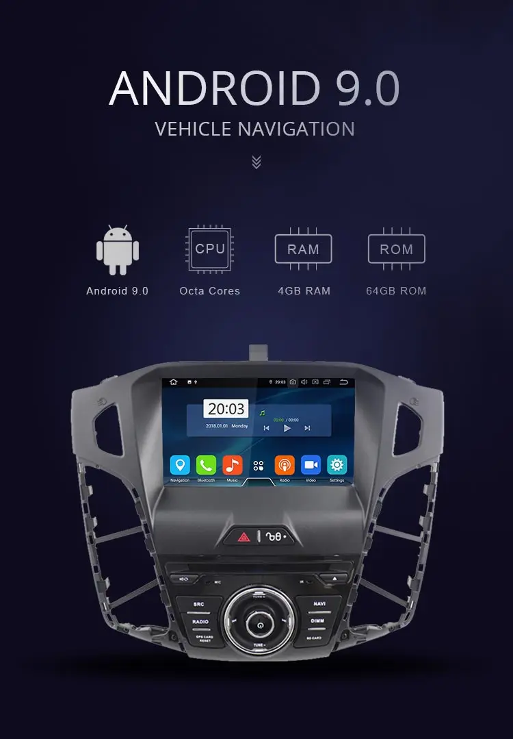 Excellent JDASTON Android 9.0 Car DVD Player For FORD FOCUS 2011 2012 2013 2014 2015 2016 Car GPS Radio Stereo Multimedia 4G+64G Octa Core 0