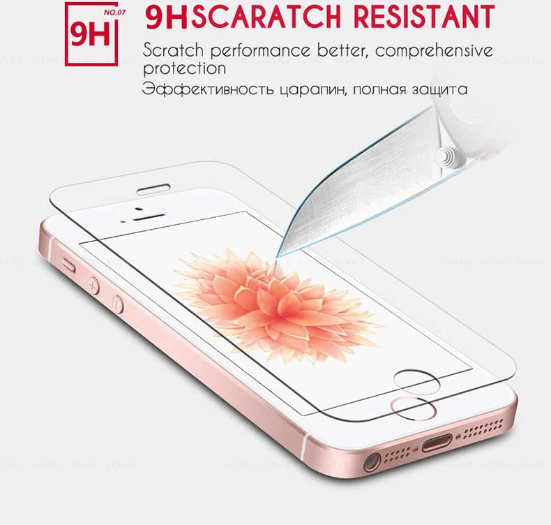 Premium Screen Protector For iPhone 5S 5 SE Shockproof Anti-Scratch Tempered Glass 4 4S 9H 2.5D Ultra Thin Film | Мобильные телефоны