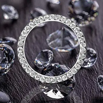 

Car Engine Start Ignition Cover Car Decor Crystal Rhinestone Car Bling Ring Emblem Sticker Styling Ringhole Sticker Accessories