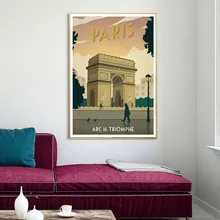 Arco del TRIOMPHE París Vintage ciudad viaje cartel lienzo impresión hogar Decoración pared arte decoración sin marco