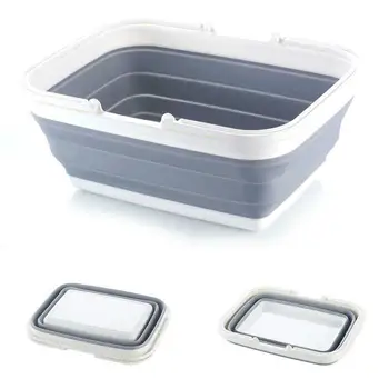 

Plastic Vegetable Fruit Basket Foldable Creative Portable Multifunctional Folding Kitchen Bath Cleaning Tools Washing Baskets