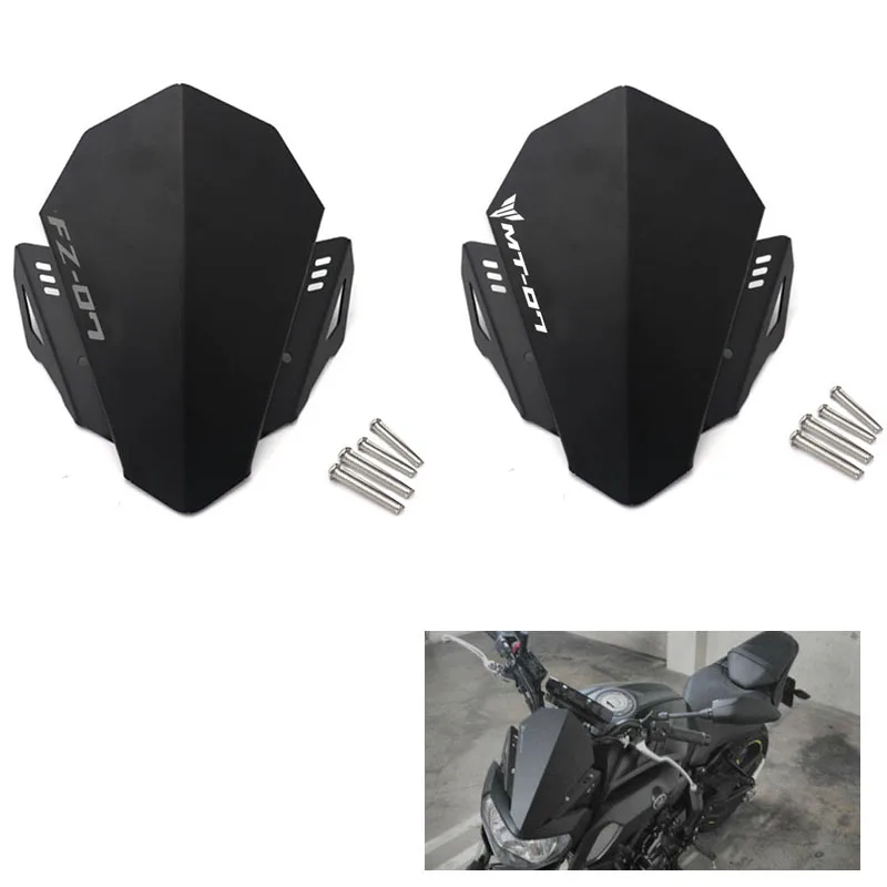 For YAMAHA MT-07 MT07 MT 07 FZ-07 FZ07 2018 2019 2020 Motorcycle Front Windscreen Wind Deflector Windshield Upper Cover Kit | Автомобили и