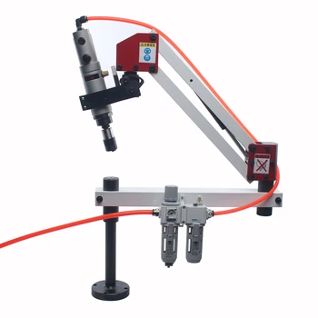 Best M3-16 Universal Pneumatic Tapping Machine Air Tapper Tools Thread Drill Working Range 1000mm Overload Protection Chuck