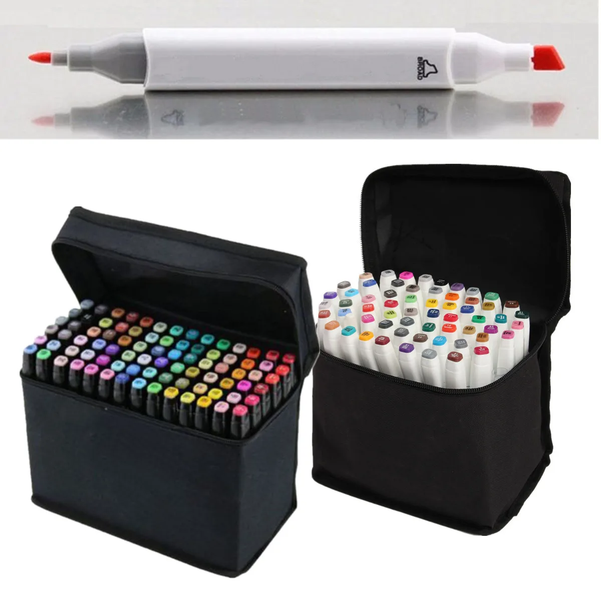 

60 Colors/Set Art Markers Brush Pen Sketch Alcohol Based Markers Dual Head Manga Drawing Pens Art Supplies Kit