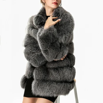 

Plus Size Faux Fur 2019 Winter Warm Plush Teddy Coat Women Thick Long Jacket Fake Fur Fluffy Outerwear Chaquetas Mujer XS-4XL