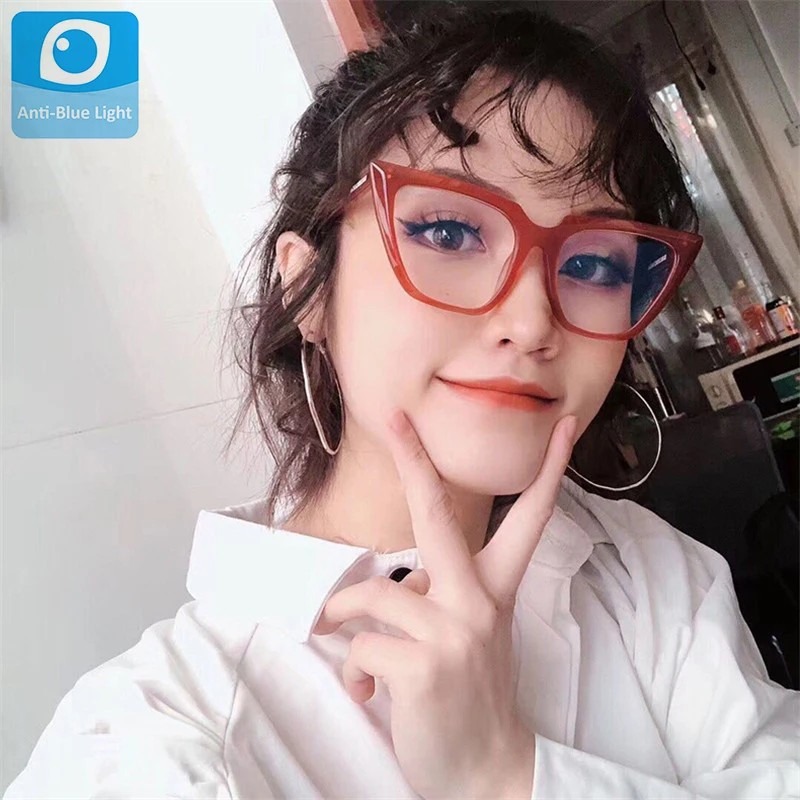 

Anti Blue Light Blocking Cateye Eyewear Frame Women Retro Eye Glasses Frame Cateye Clear Lens Spectacle Eyepiece Unisex Shades