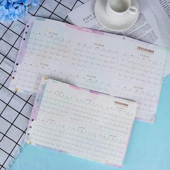 

New Creative cute cartoon 2020 year calendar index divider for 6 holes diary binder weekly planner notebooks,A5 A6