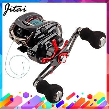 BEST BUY ❤️ JITAI Baitcasting Fishing Reel Equipped PE 4 Strands line 8Kg Braking Power 14+1BBs Quality Ultra Light Wheels Carp Lure fishing - discount item 59% OFF Sports & Entertainment