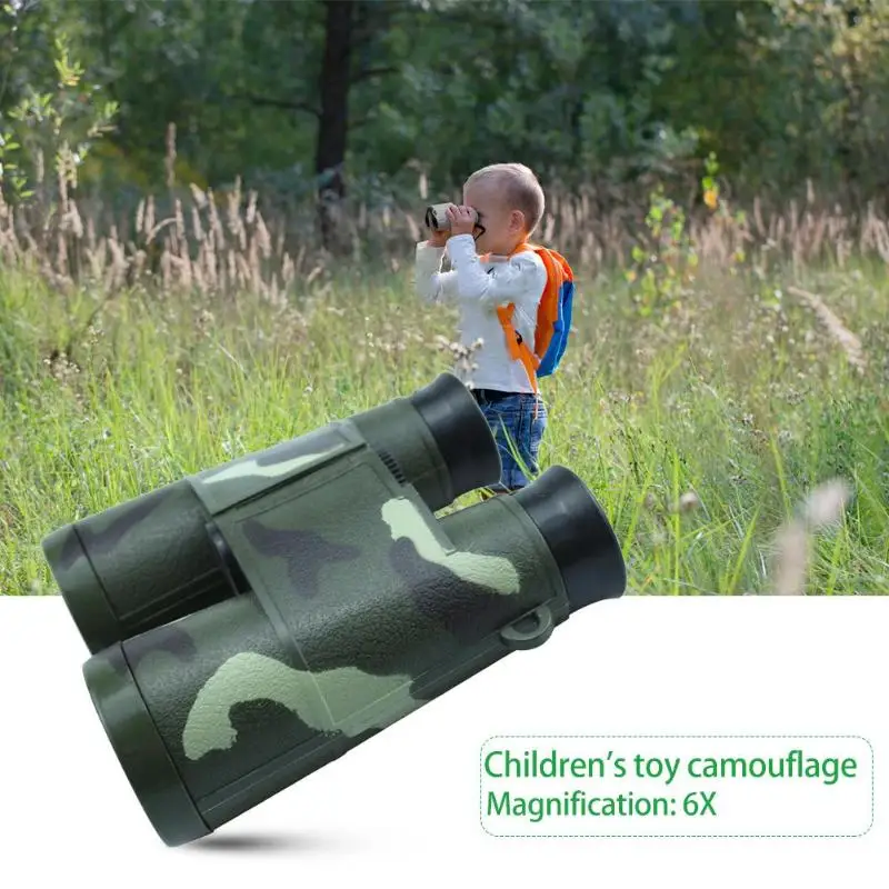 Children Kid Magnification Toy 6X Glass Lens Camouflage Binocular Telescope Home Docar