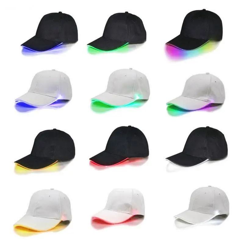 Super Dazzling LED Luminous Fiber Optic Baseball Cap LED Lighted Up Hat