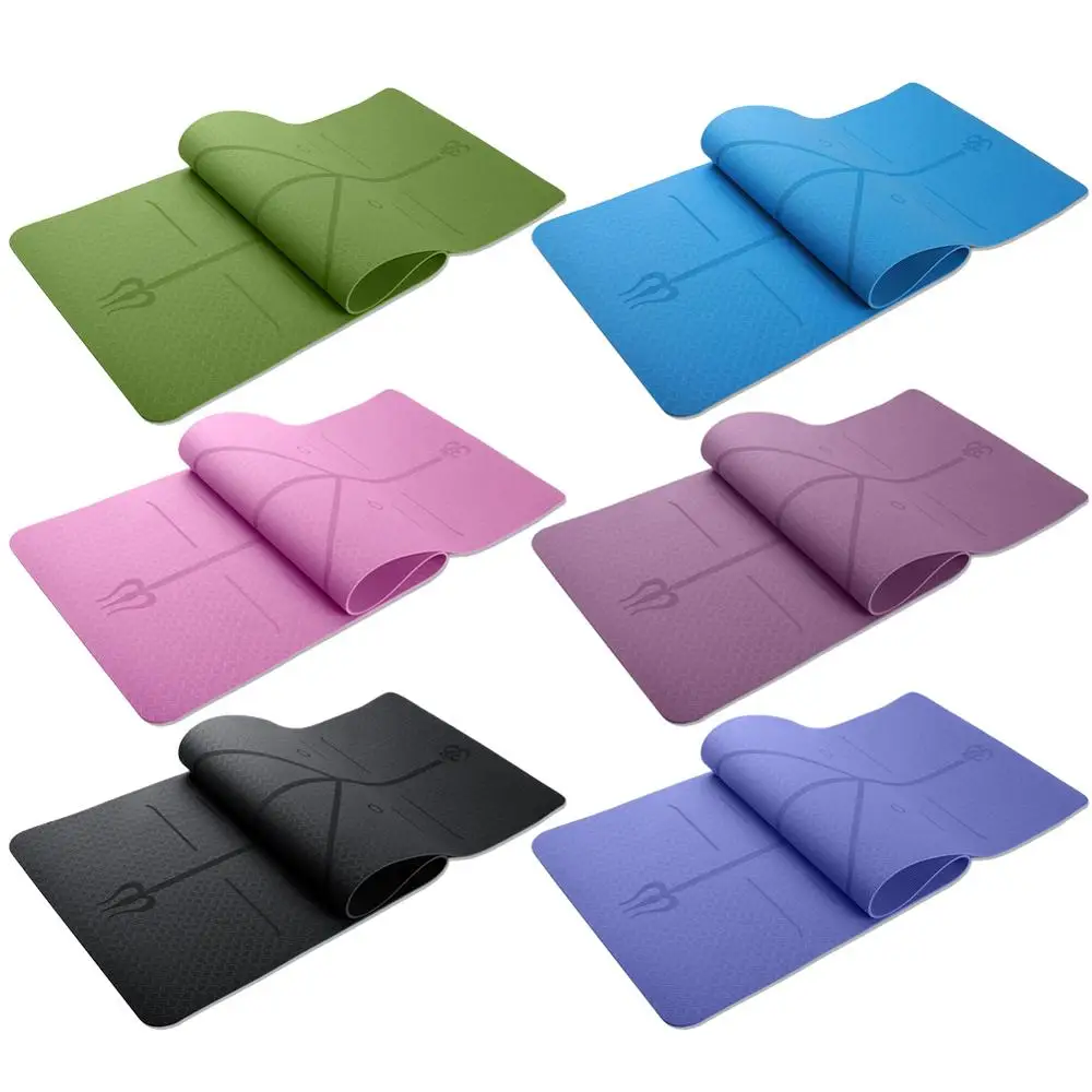 Baratos Universal al aire libre 6mm TPE esteras antideslizantes de Yoga Pilates insípido ejercicio deporte almohadillas para Fitness y culturismo