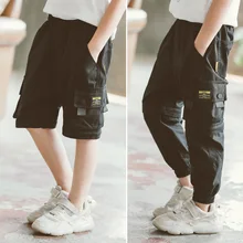 Комбинезон на лямках для мальчиков коллекция года, летние штаны в западном стиле для больших мальчиков штаны свободного кроя с завязками на лодыжках для мальчиков