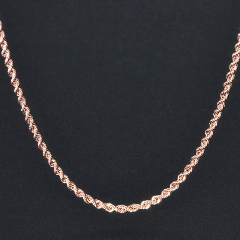 Rose Gold Necklace 2mmw Rope Chain 