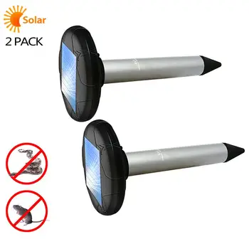 

2pcs 1.2V 800MAH Ultrasonic Rat Repeller Rodent Control Outdoor Eco Friendly Solar Power Repeller Animal 400-1000（HZ) Electronic