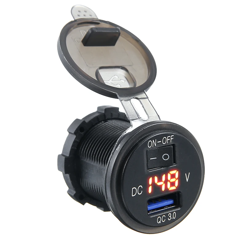 Универсальный 12V 24V QC 3 0 USB мотоцикла Лодка Автомобильный Зарядное устройство