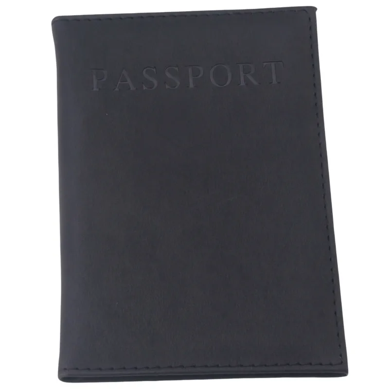 Новая мода пары Обложка для паспорта путешествия в деловом стиле, для паспорта держатель карты из ПВХ/держатель для удостоверения личности-паспорт посылка RD874959 - Цвет: black