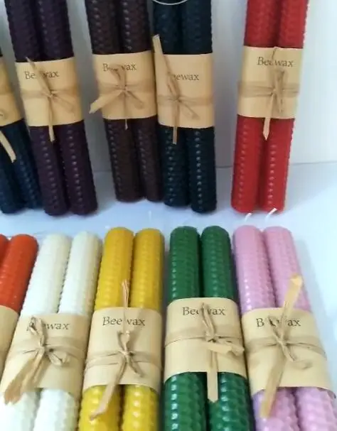 Honeycomb candle long rod candle beeswax cylinder 2.2x20cm