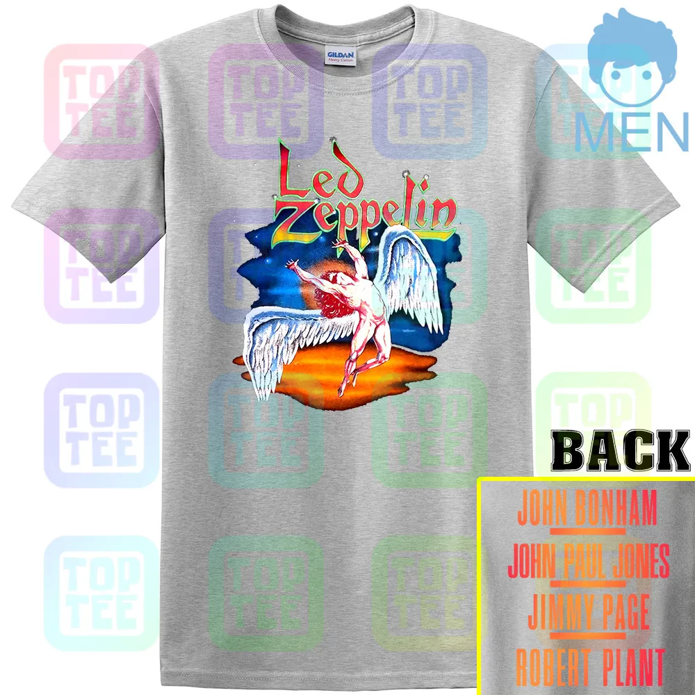 MEN-GRAY Винтажная 1990 светодиодная футболка Zeppelin Gildan - Цвет: MEN-GRAY