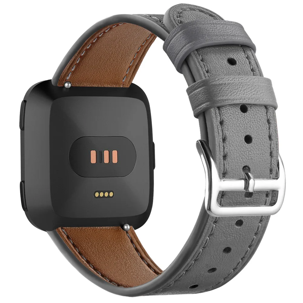 Премиум пота кожаный ремешок Замена для Fitbit Versa/versa 2 Смарт часы браслет ремешок